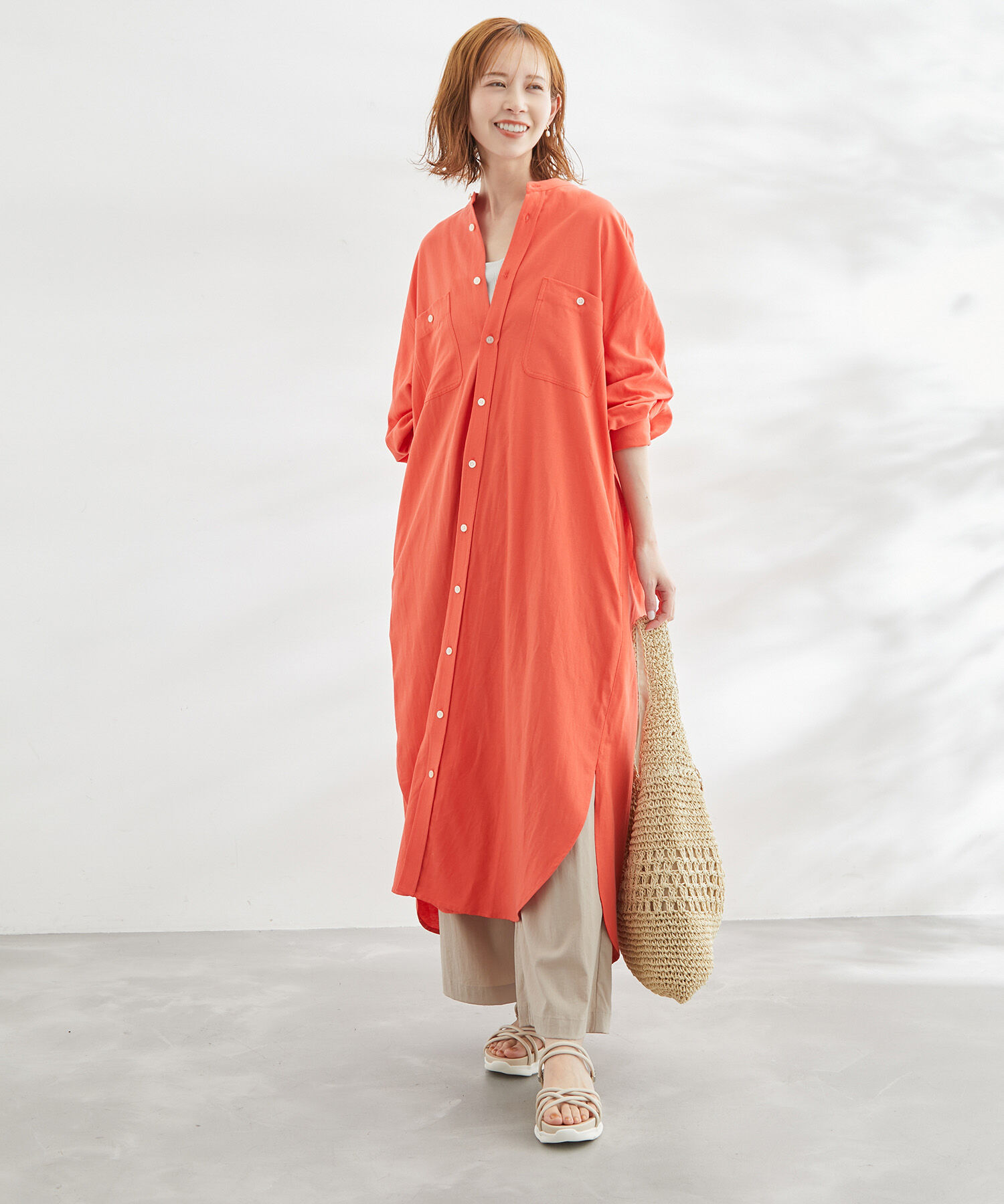 Rope&rsquo;Picnic「リンクコーデ/麻混シャツワンピース」|その他|