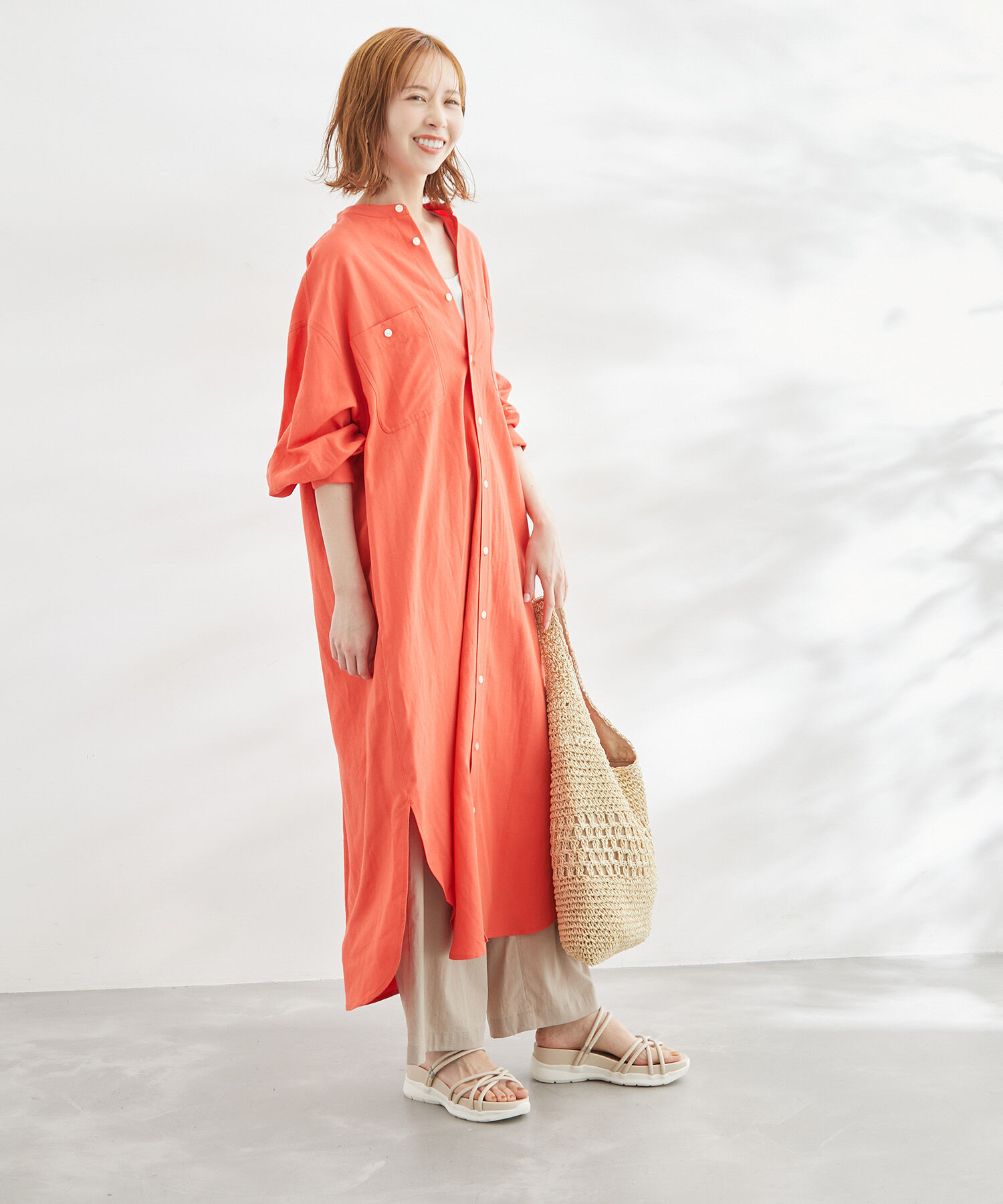 Rope&rsquo;Picnic「リンクコーデ/麻混シャツワンピース」|その他|