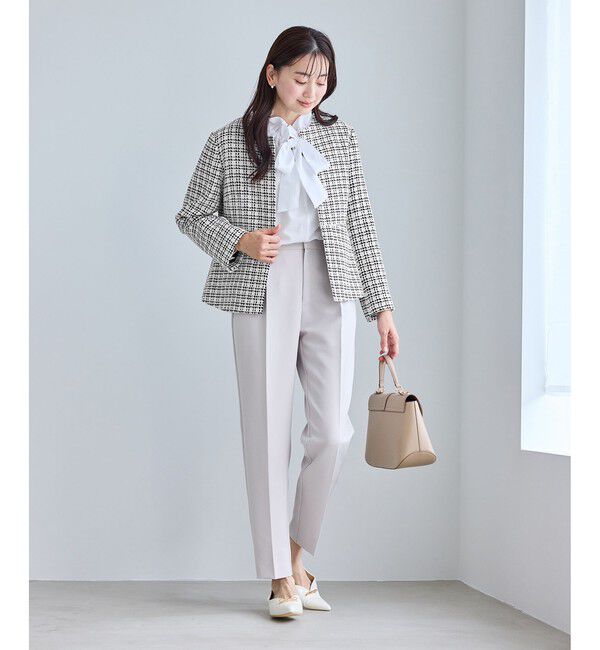 Rope&rsquo;Picnic「【WEB限定カラー】ツイードフレアジャケット/入卒式・セレモニー対応・リンクコーデ」|ノーカラージャケット|