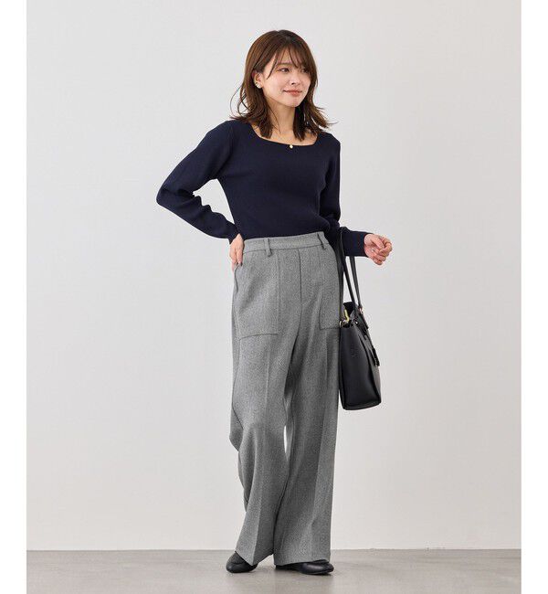 Rope&rsquo;Picnic「ベイカーワイドパンツ/UVカット・防シワ」|チノ|