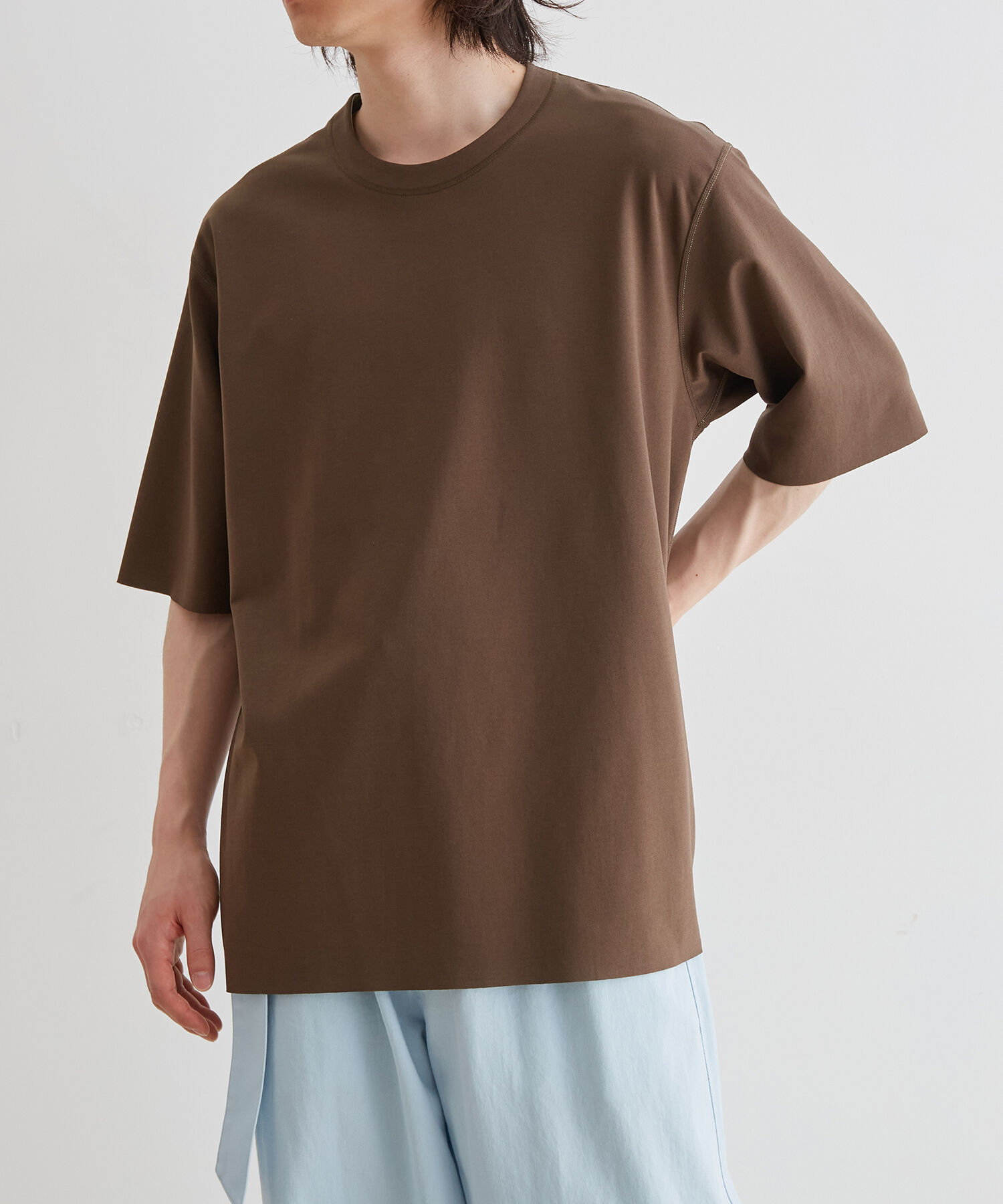 ADAM ET ROPE'「《定番》ハイゲージ シャンブレー リバーシブル Tシャツ」|Tシャツ・カットソー|