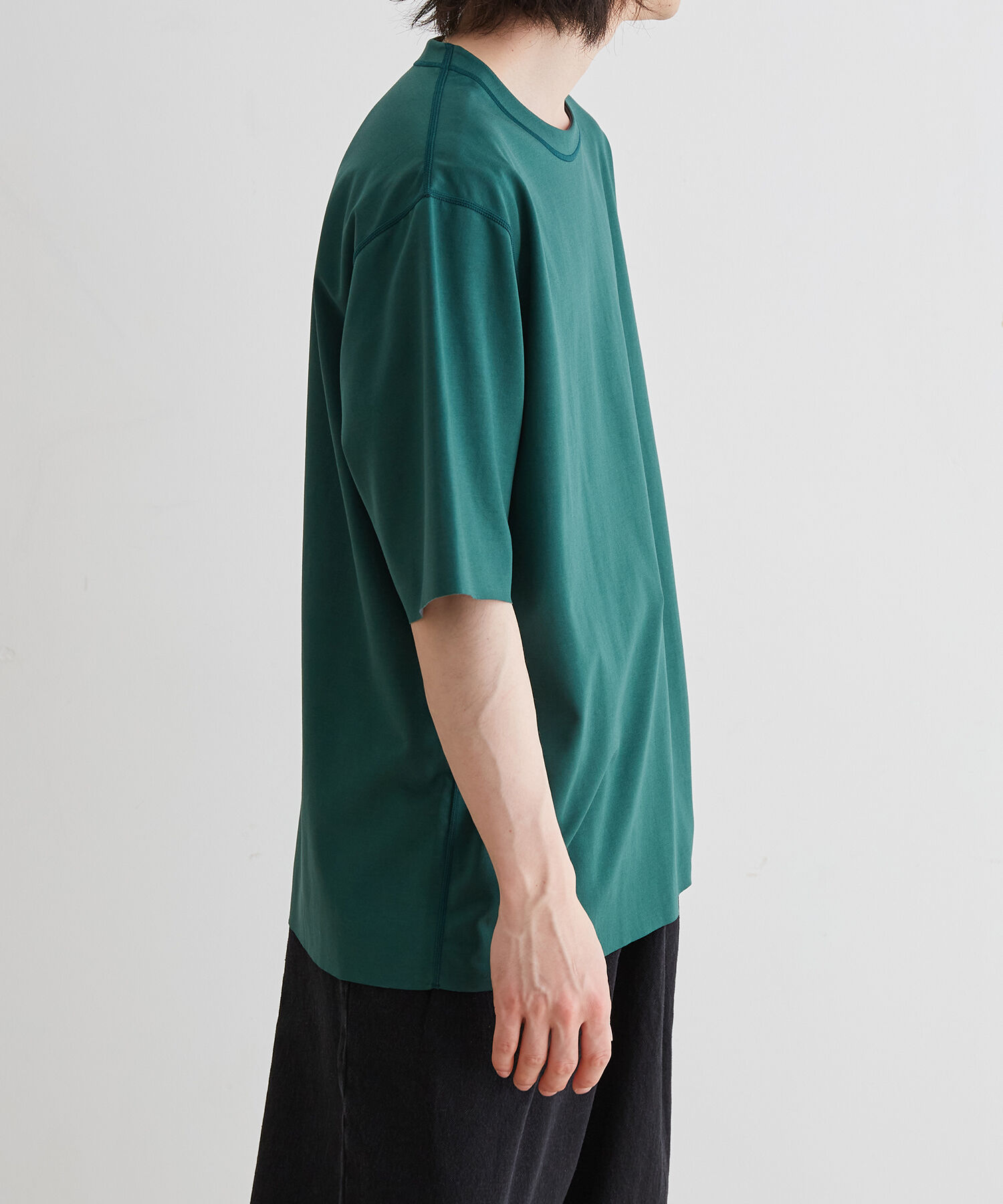 ADAM ET ROPE'「《定番》ハイゲージ シャンブレー リバーシブル Tシャツ」|Tシャツ・カットソー|