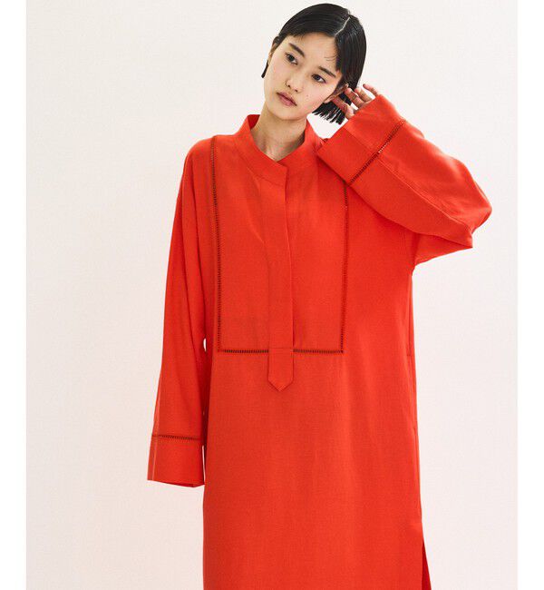 ADAM ET ROPE'「リネンマキシワンピース」|ワンピース|レッド系(62)