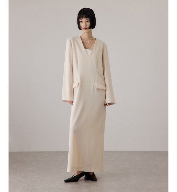 ADAM ET ROPE'「【サステナブル】スリットスリーブワンピース」|ワンピース|