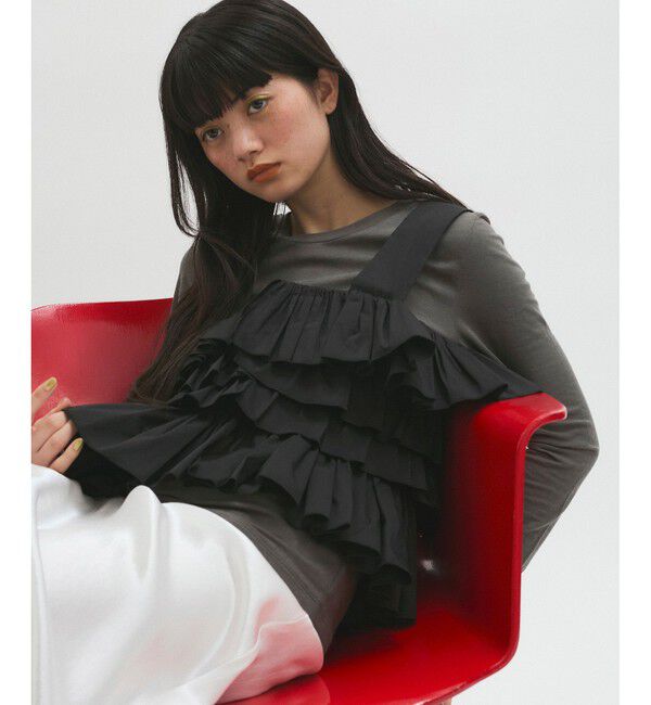 ADAM ET ROPE'「フリルベストセットロンT」|ベスト・ジレ|