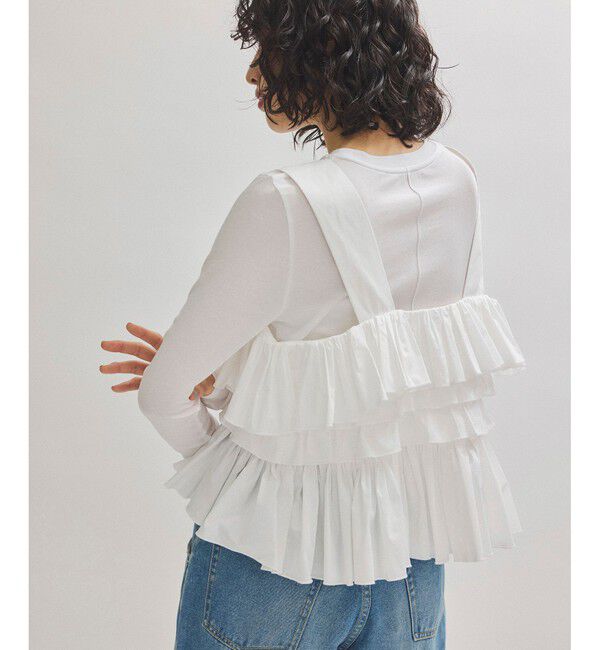 ADAM ET ROPE'「フリルベストセットロンT」|ベスト・ジレ|