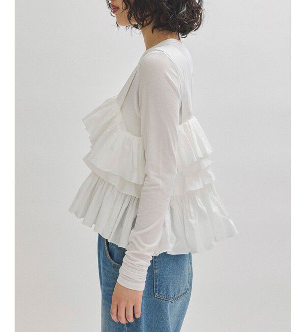 ADAM ET ROPE'「フリルベストセットロンT」|ベスト・ジレ|