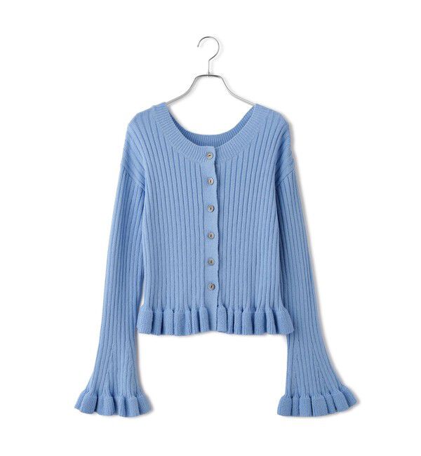 ADAM ET ROPE'「【WEB限定】2WAYフリルリブカーディガン」|カーディガン|