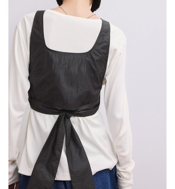 ADAM ET ROPE'「リボンタンクコンビロンT」|Tシャツ・カットソー|