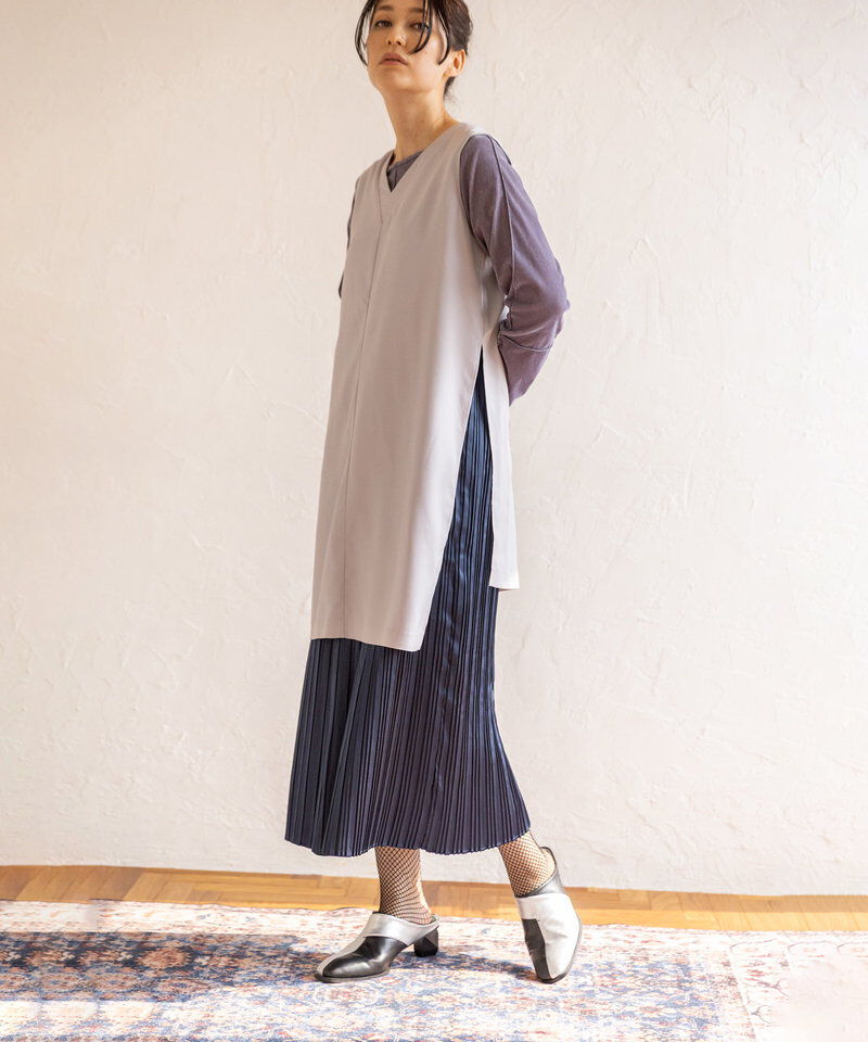  「2WAYレイヤードプリーツワンピース」|ジャンパースカート|