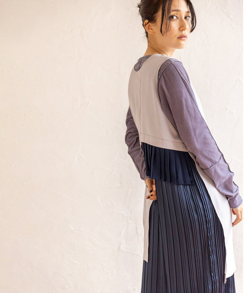  「2WAYレイヤードプリーツワンピース」|ジャンパースカート|