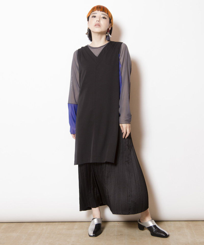  「2WAYレイヤードプリーツワンピース」|ジャンパースカート|