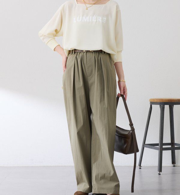  「スクエアネックジョーゼットロゴロンT」|Tシャツ・カットソー|