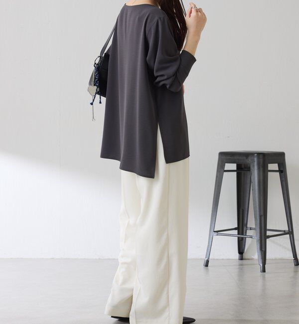  「スクエアネックジョーゼットロゴロンT」|Tシャツ・カットソー|