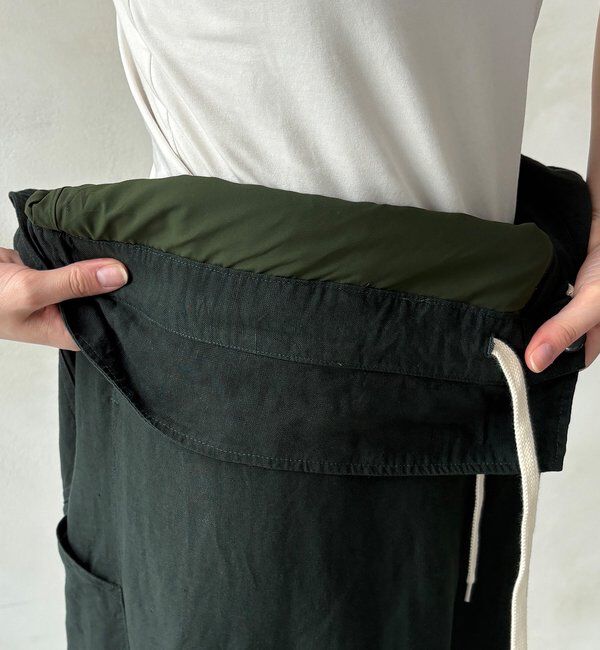  「ウエストギャザーリネン混パンツ」|チノ|