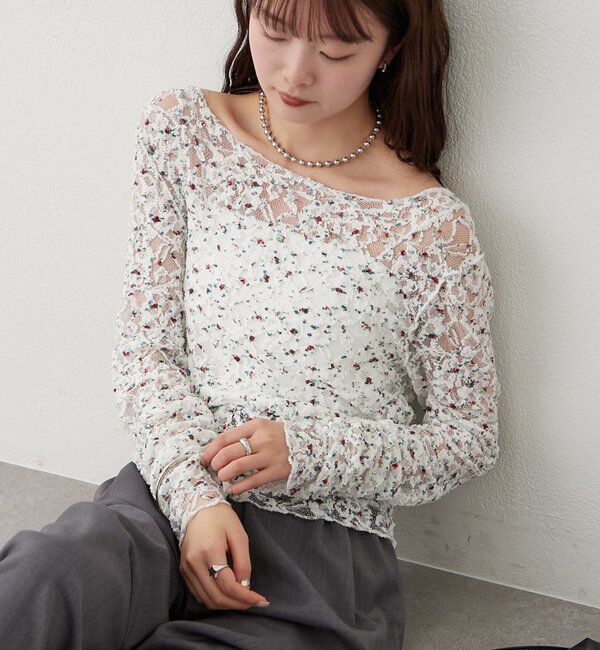  「ドットレースプルオーバー」|Tシャツ・カットソー|