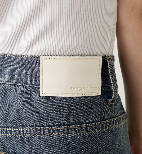  「ベルト付きカーブワイドデニム」|デニム|