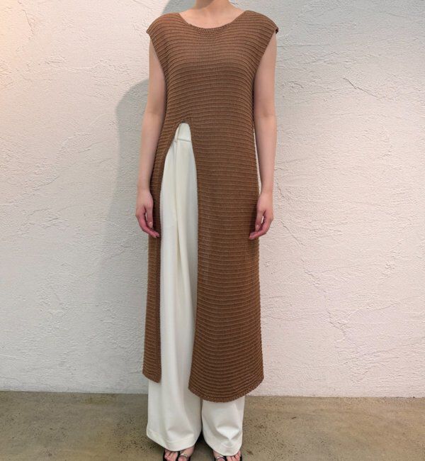  「ハイスリットニットワンピース」|ワンピース|