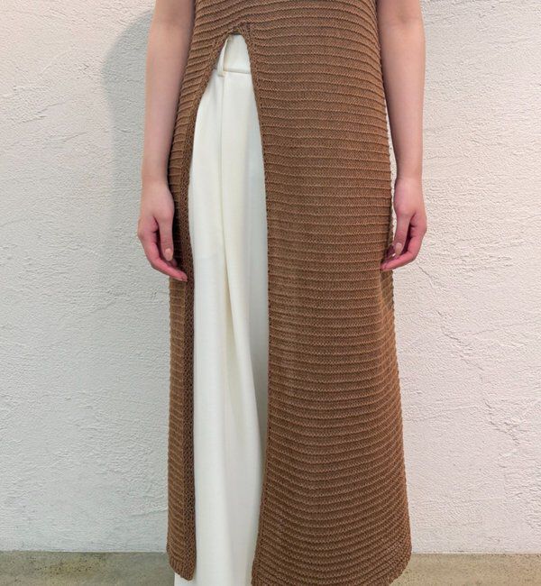  「ハイスリットニットワンピース」|ワンピース|