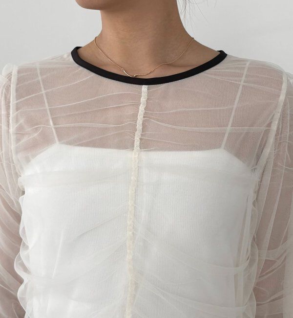  「チュールギャザーブラウス」|シャツ・ブラウス|