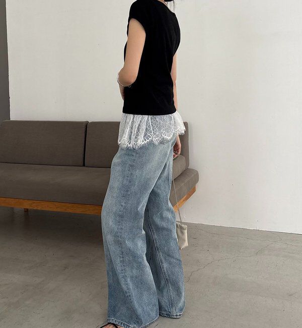  「【Tシャツが苦手な方にも◎】1ポイントボートネックTシャツ」|Tシャツ・カットソー|