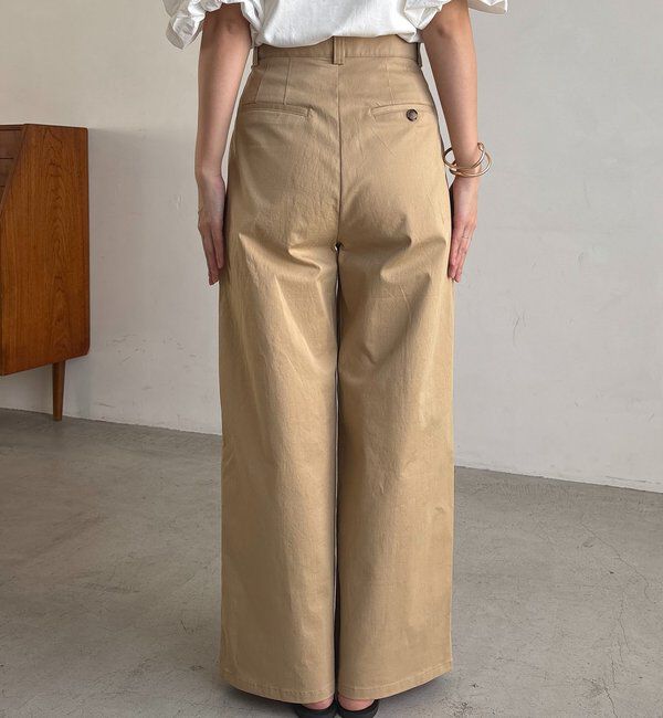  「【腰回りカバー/低身長サイズあり】2タックチノパン」|チノ|