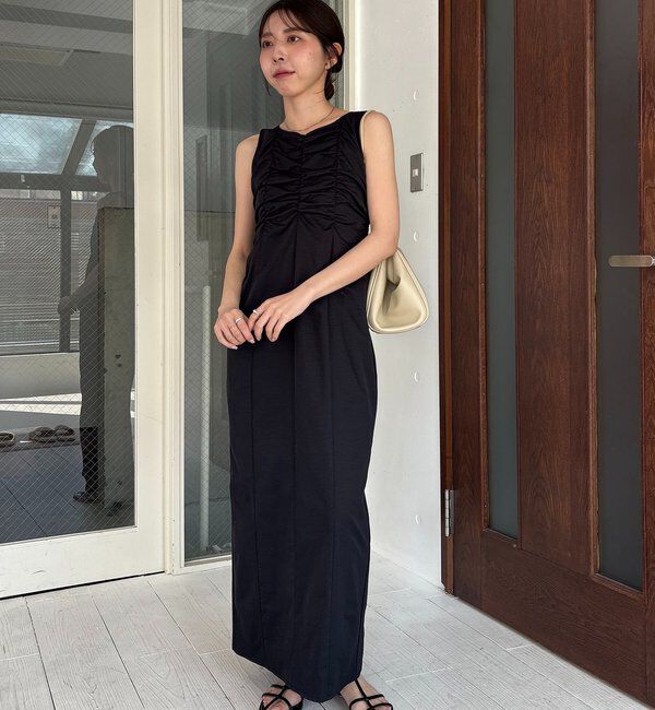  「ギャザーノースリワンピース」|ワンピース|