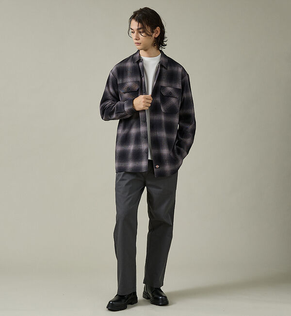 ABAHOUSE「【Dickies / ディッキーズ】オーバーサイズ ネルオンブレチェック ワーク」|シャツ・ブラウス|