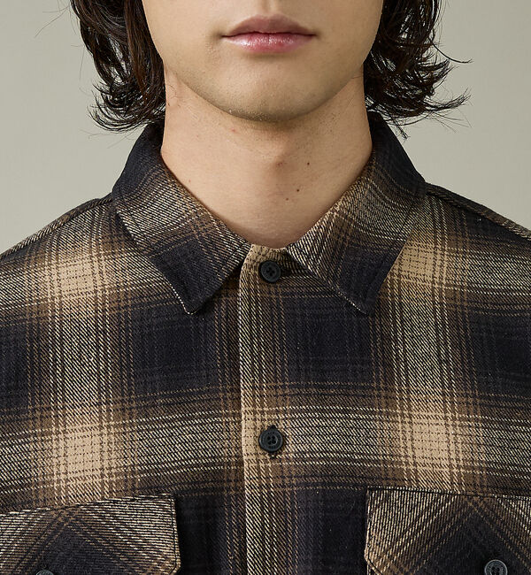 ABAHOUSE「【Dickies / ディッキーズ】オーバーサイズ ネルオンブレチェック ワーク」|シャツ・ブラウス|