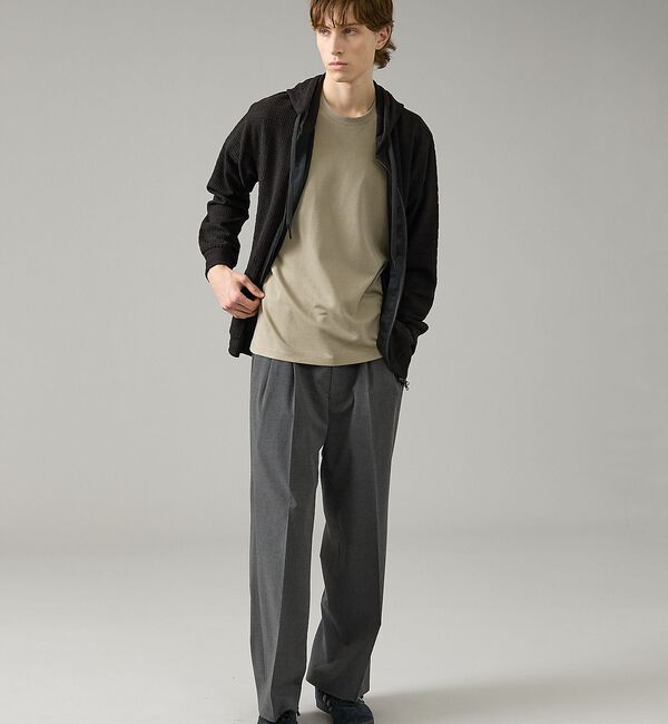 ABAHOUSE「シアーストレッチ ダブルジップ メッシュパーカー」|パーカー|