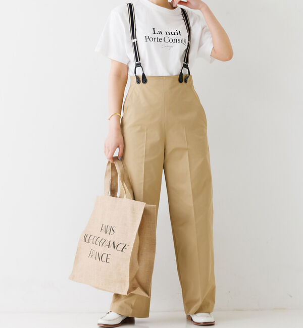 Rouge vif「サスペンダー付き2WAYワイドパンツ」|その他|ベージュ