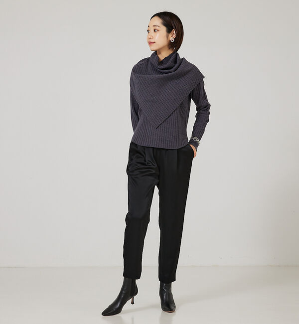 qualite「【23AW】アシメスヌードリブニット」|ニット・セーター|