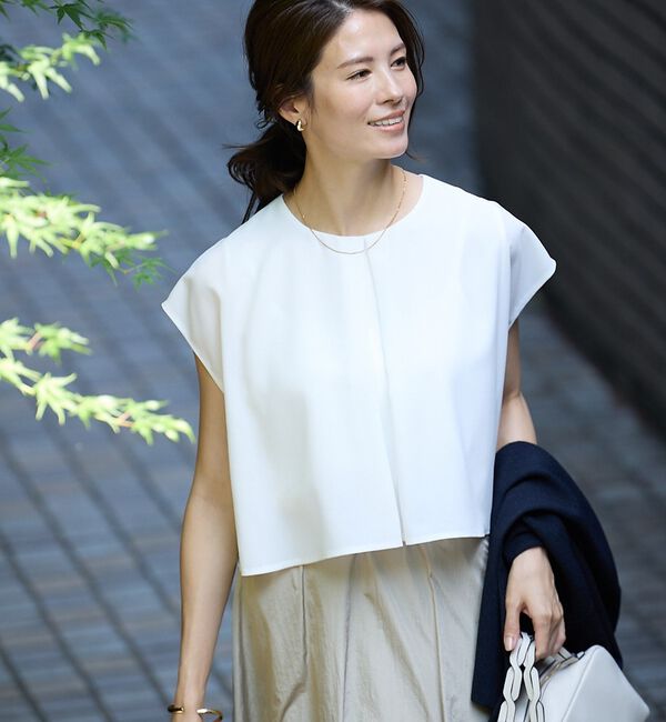 abahouse mavie「【エニデイカセット・サマー】ジョーゼットタックフレアーブラウス」|シャツ・ブラウス|