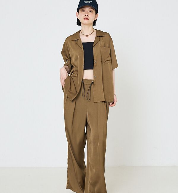 NOMINE「【セットアップ対応】ヴィンテージサテン ドロストコード パンツ」|その他|