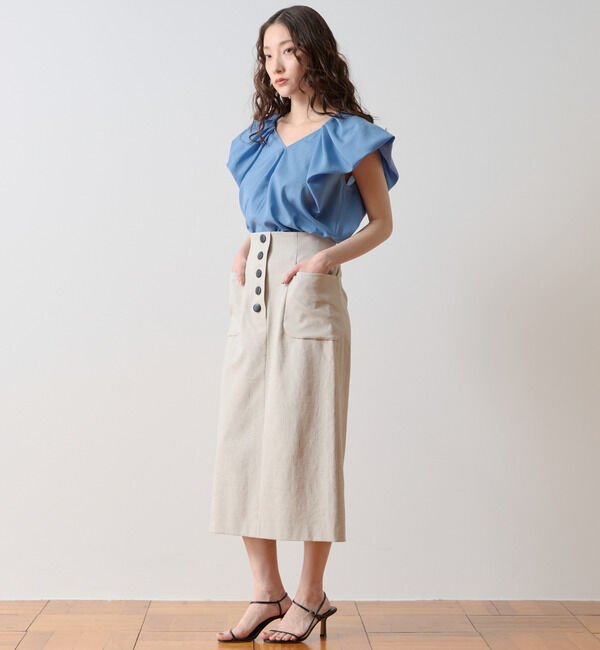 TIARA「フロントボタンタイトスカート」|スカート|