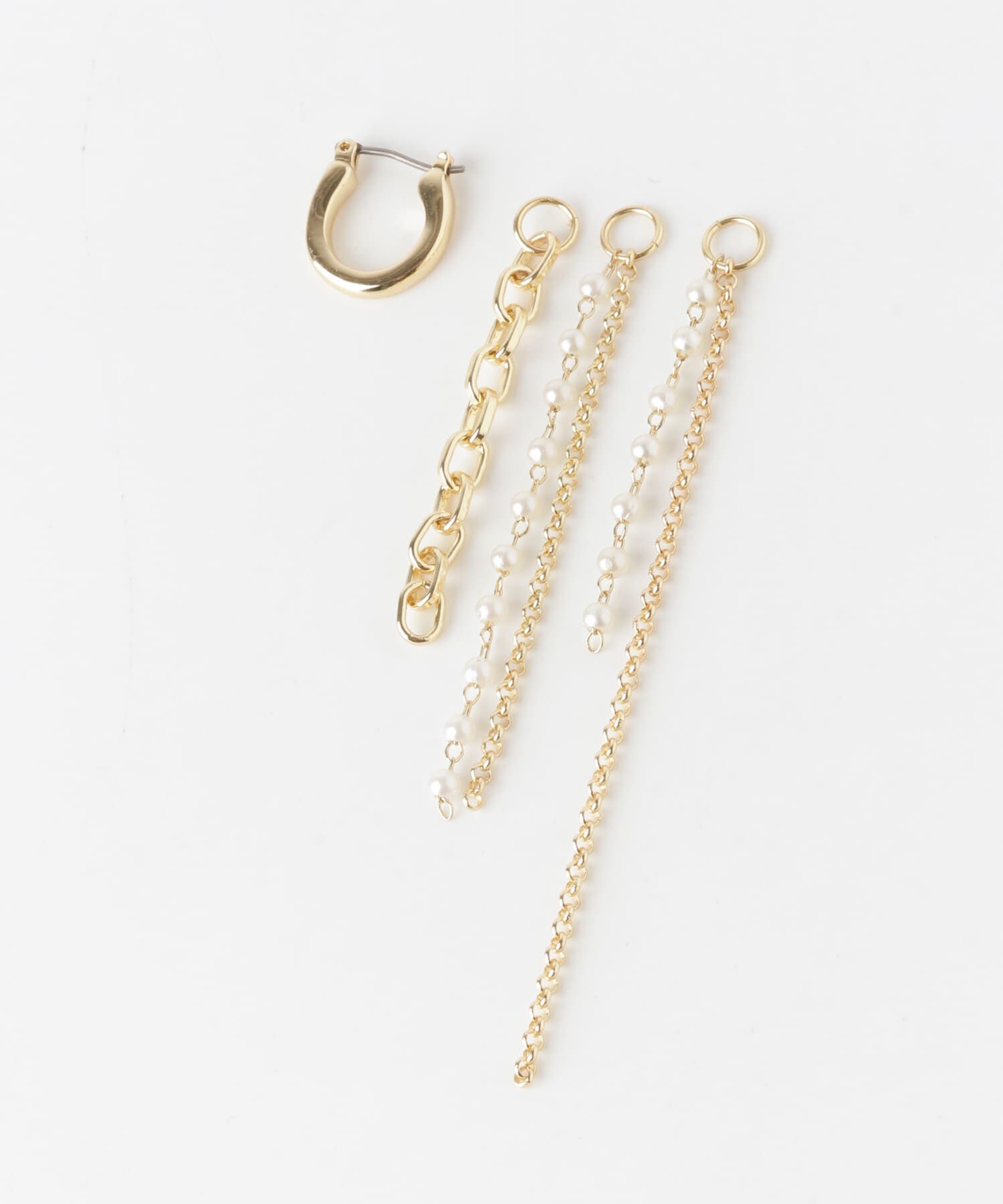 SMELLY「パールチェーンマルチWAYフープピアス」|ピアス|