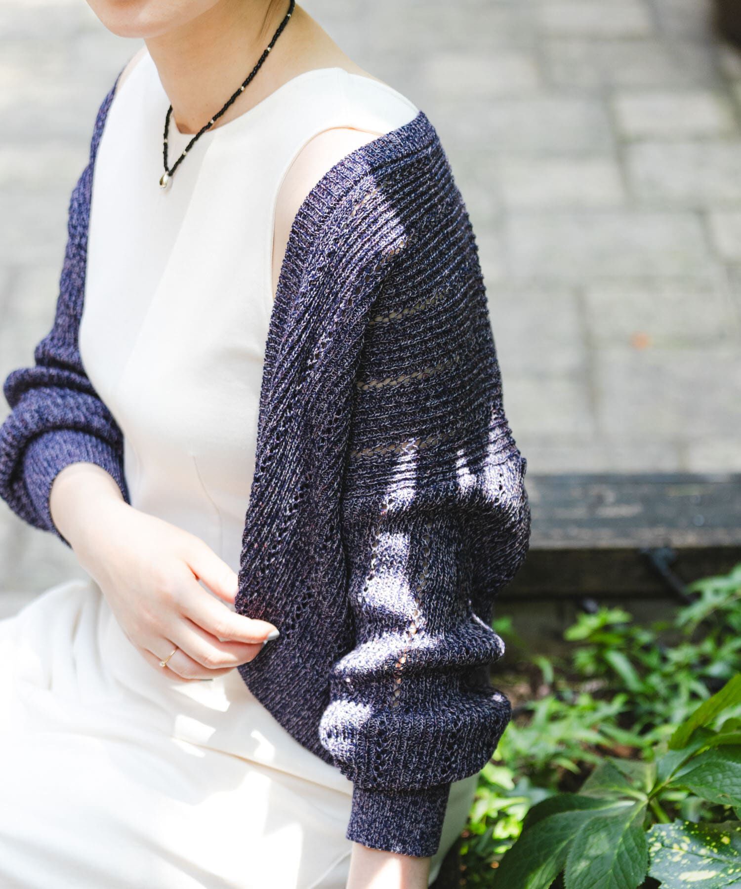 URBAN RESEARCH ROSSO「F by ROSSO　透かし編みショートカーディガン」|カーディガン|