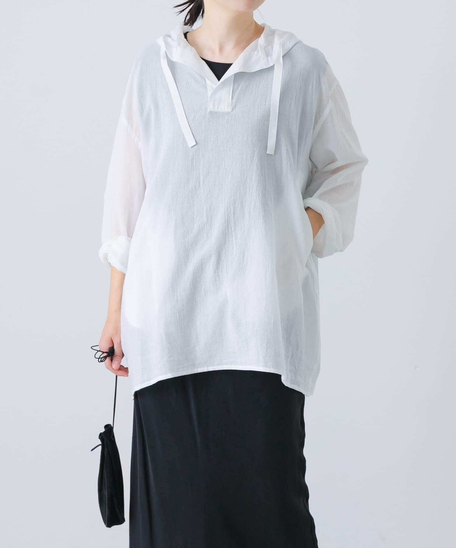 かぐれ「シアーフーディチュニック」|シャツ・ブラウス|