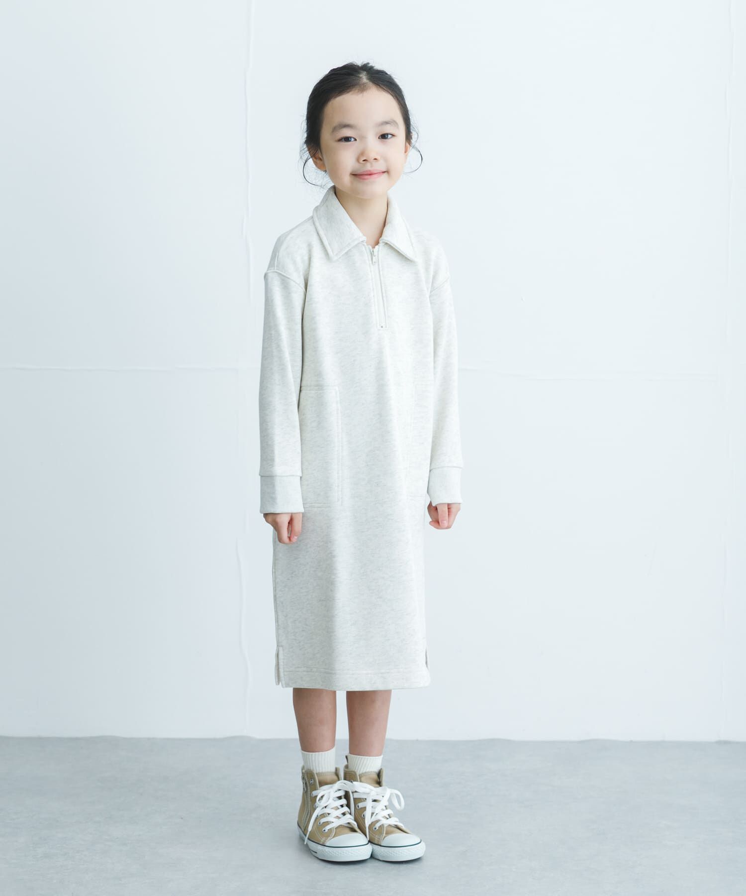 URBAN RESEARCH DOORS「『WEB/一部店舗限定サイズ』裏毛ハーフジップワンピース(KIDS)」|ワンピース|