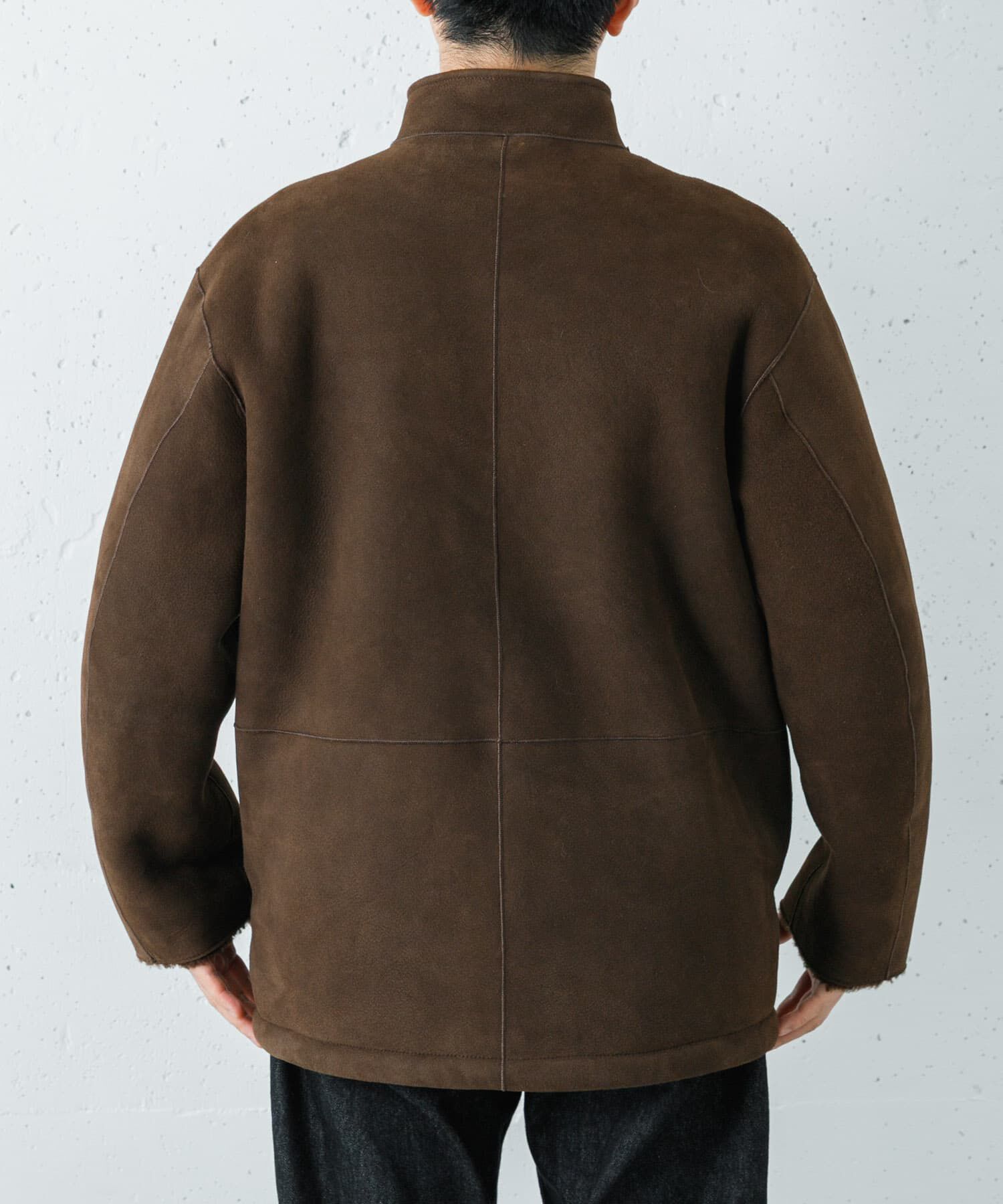 URBAN RESEARCH「new basic　SHEEP MOUTON JACKET」|ノーカラーコート|