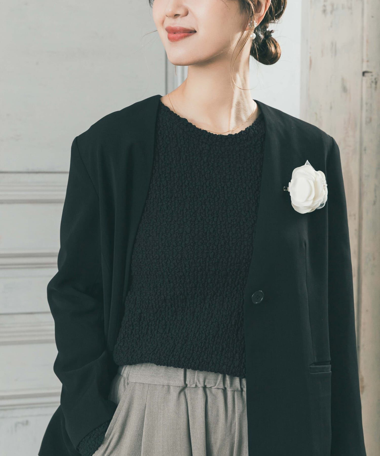 URBAN RESEARCH DOORS「ポコポコレースロングTシャツ」|Tシャツ・カットソー|