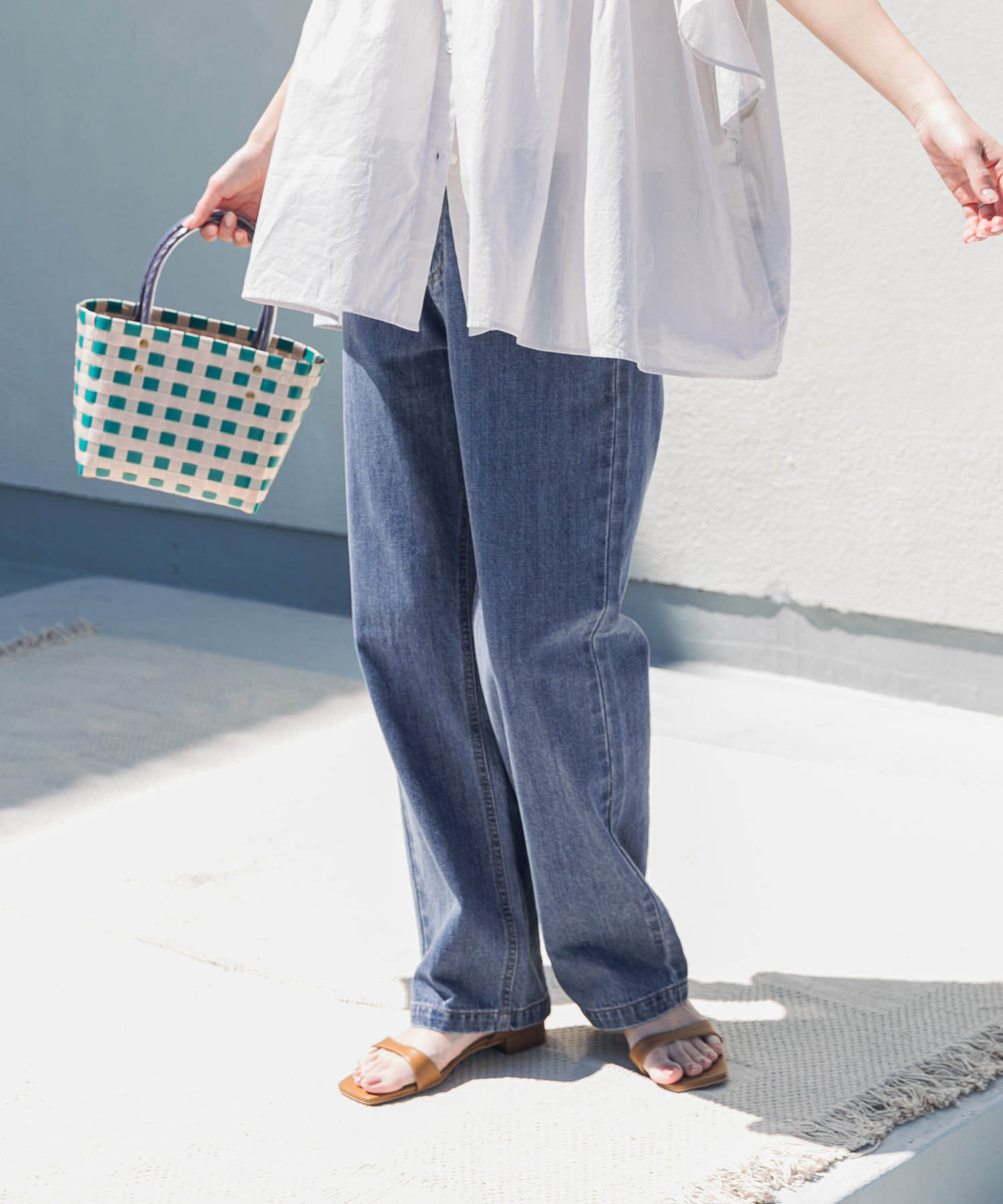 URBAN RESEARCH DOORS「デニムワイドパンツ」|その他|ライトインディゴブル