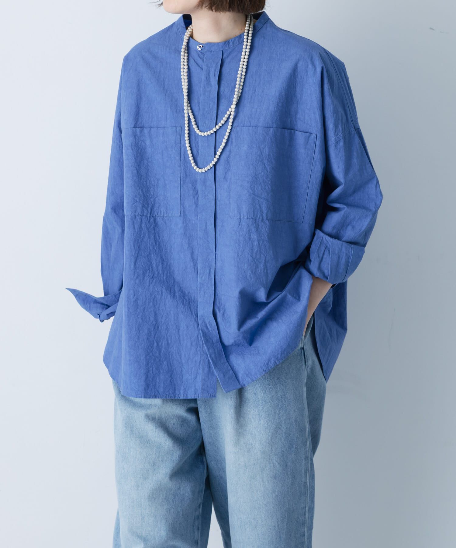 かぐれ「コットンリネンWポケットシャツ」|シャツ・ブラウス|