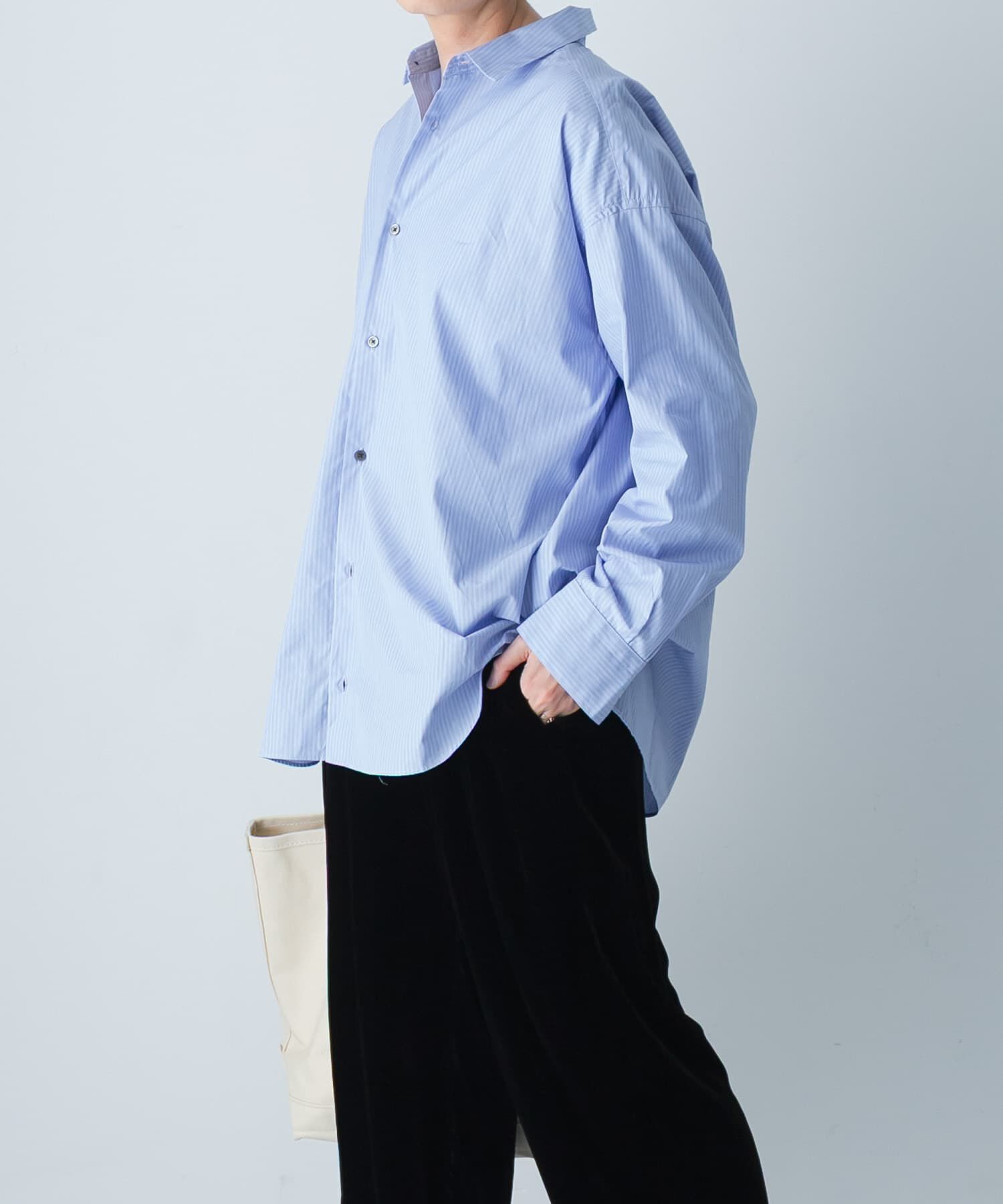 かぐれ「コットンストライプレギュラーシャツ」|シャツ・ブラウス|