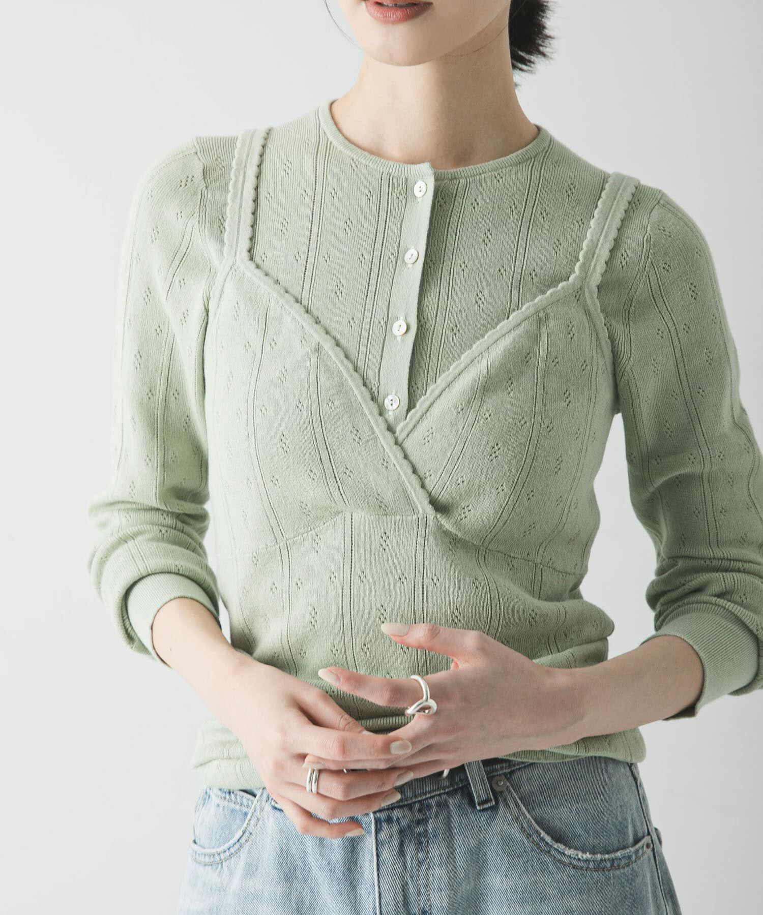 URBAN RESEARCH「パターンメッシュニットキャミソール」|ニット・セーター|