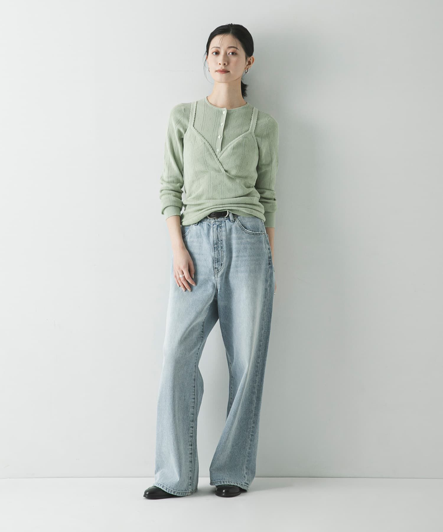 URBAN RESEARCH「パターンメッシュニットキャミソール」|ニット・セーター|