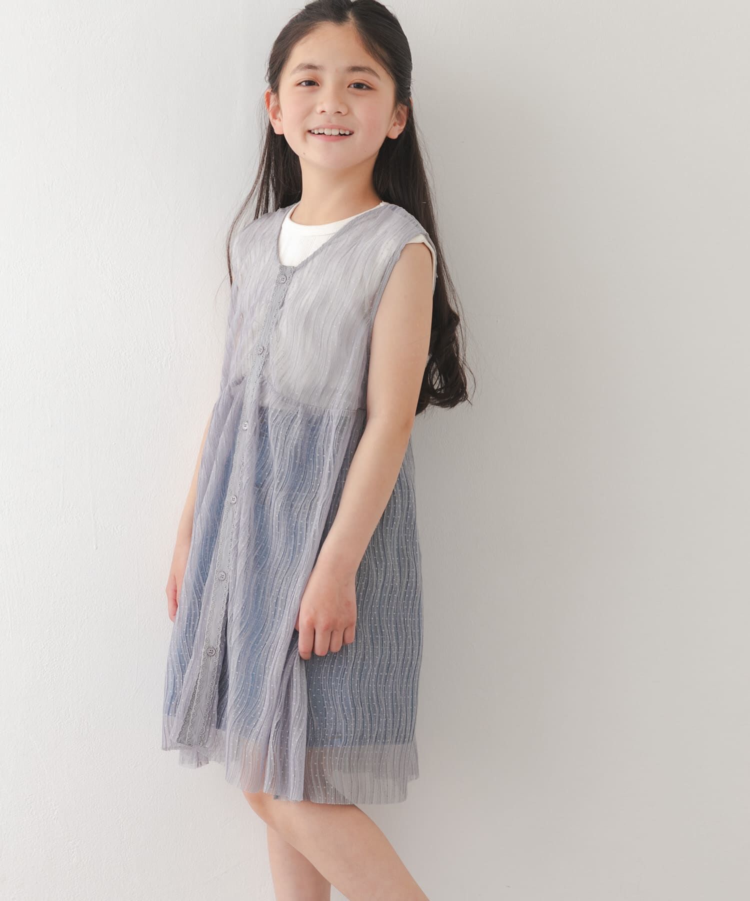 URBAN RESEARCH DOORS「『150サイズあり』チュールチュニック２WAYベスト(KIDS)」|その他|グレー