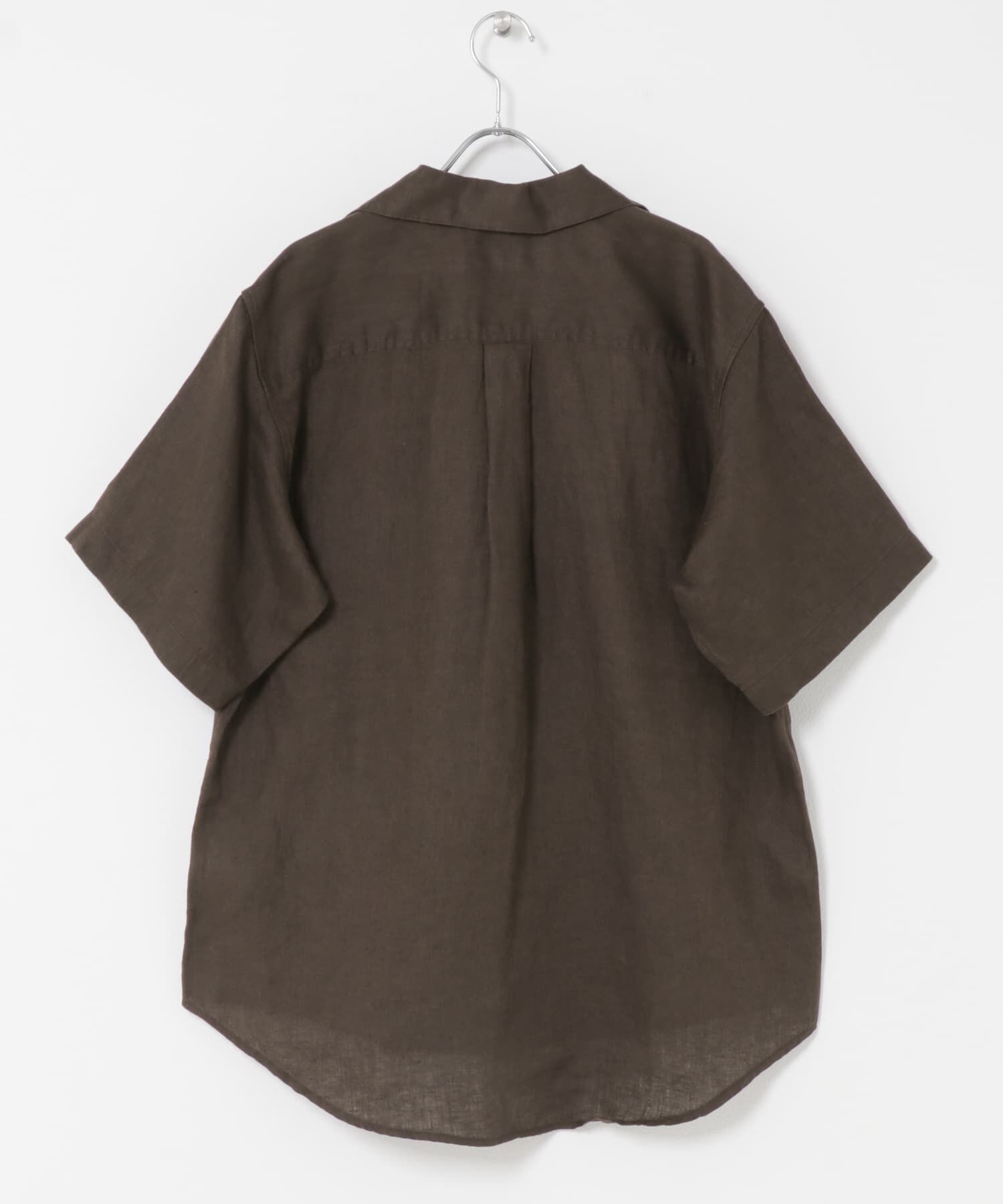 URBAN RESEARCH DOORS「FORK&SPOON　フレンチリネンオープンカラーショートスリーブシャツ」|シャツ・ブラウス|