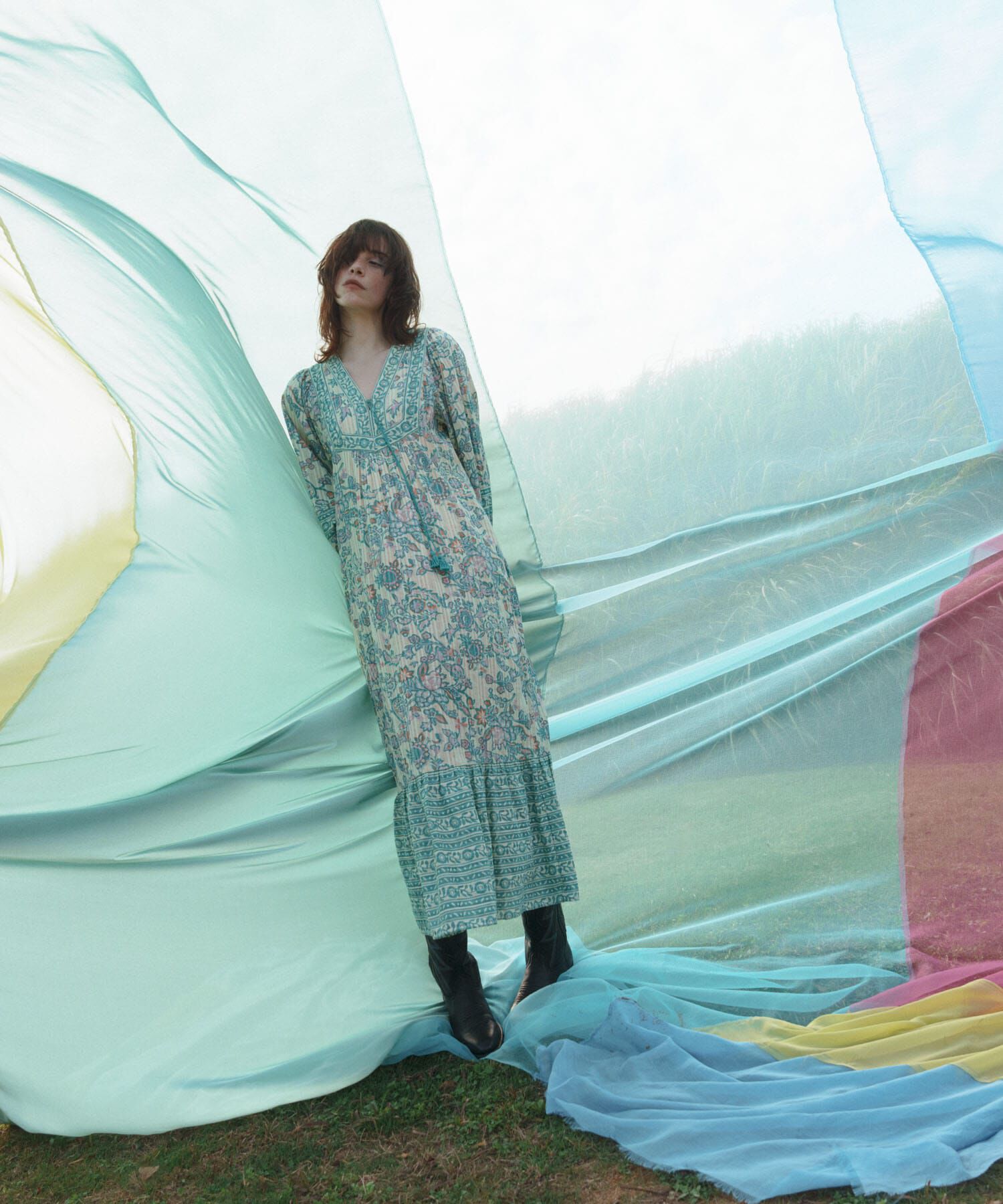 URBAN RESEARCH ROSSO「sara mallika　PAISLEY FLOWER PRINT DRESS」|ワンピース|