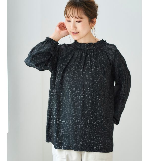 le.coeur blanc「カッセンジョーゼット2wayフリルネックブラウス」|シャツ・ブラウス|